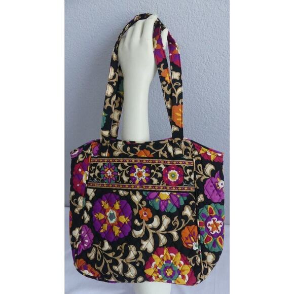 Vera Bradley Suzani Holiday Tote Floral Shoulder Bag Open Top Inner Pockets - Picture 2 of 9